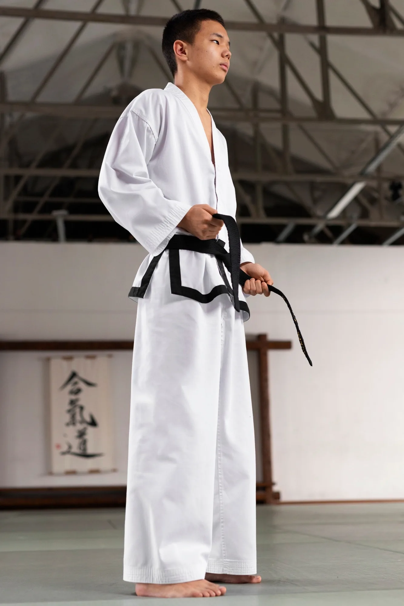 Participants in practice uniforms at the Star Weave Loop dōjō during a half-day immersion session